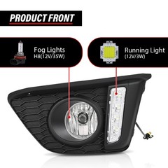 For 2014-2017 Honda Fit Jazz Halogen Front Bumper Driving Fog Lights W/Wiring US