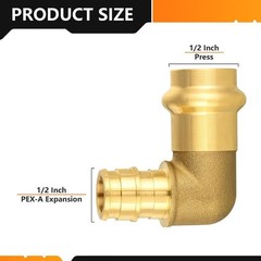 Reliable 5-Pack Lead-Free Brass Elbow, 1/2″ PRESS x 1/2″ PEX-A Plumbing Solution