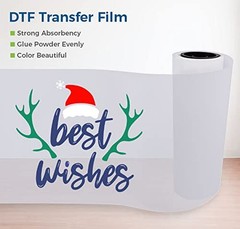 DTF Transfer Film Roll 13in x 328ft Double Sided Matte Finish Hot Peel PreTre…