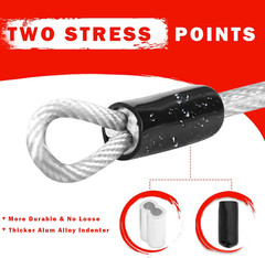 1/8Inch Stainless Steel Security Cable 4/6/10/15FT Luggage Lock Safety Wire