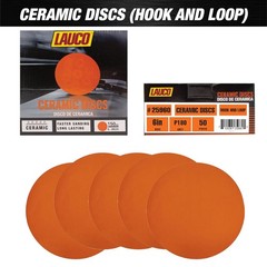 Premium 6″ Hook and Loop Sanding Ceramic Discs (Box of 50) – (GRIT-180) 25960