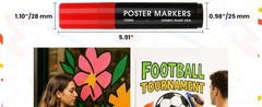 Jumbo Acrylic Paint Markers – 12 Vibrant Colors, 3-in-1 15mm Chisel Tip,