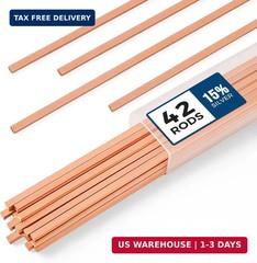 42 Pcs Brazing Rods AWS Bcup-5 15% Silver Solder Phos Copper Brazing Alloy Flat