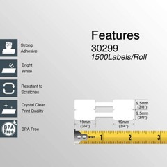 Barbell Jewelry / Rat Tail Style PriceTag Labels for Dymo LW 30299 30373