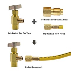 1/2″Acme 1/4″SAE Puncture Refrigeration Can Tap Tank Adapter Dispensing Valve US