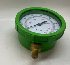 4″ Pressure Gauge (0-300 psi) Green Color ABS Case – 1/4″ NPT Lower –