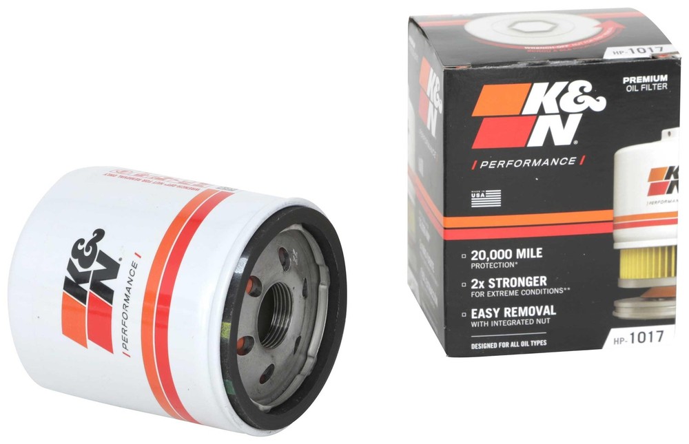 KN Premium Oil Filter 20,000 Mile Engine Protection with Wrench Off Nut Compa…