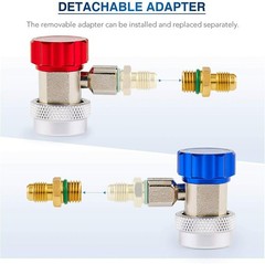 2X Quick Coupler Adapter for Car A/C System HP & LP Connector 1/4″ Flare Fitting