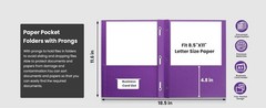 2 Pocket Folders with Prongs (100 Pack, Blue), Paper Folders with 2 Pockets Fit