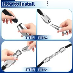 2 Hydraulic Hose Repair Kits 1/2 ID 2-Wire Hose Reusable Field Repair Fitting