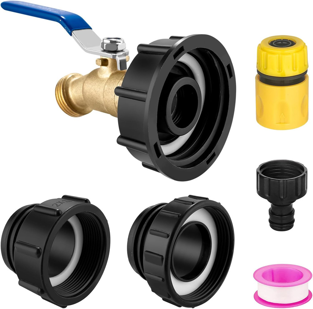 IBC Tote Hose Adapter 275-330 Gallon, 3/4″ NPT to 3/4″ GHT Lead-Free Compliant