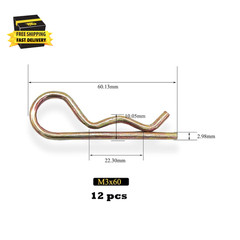 12 Pcs Heavy Duty Hitch Pins Clip R Clips Spring Retaining Wire Hair Pins Cotter