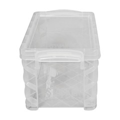 Heavy Duty Clear Storage Box W/ Stackable Design For Craft Supplies