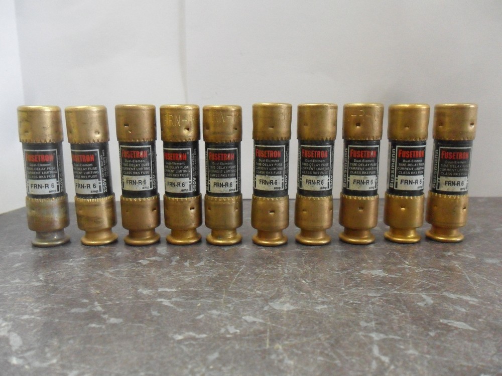 Nice Lot Bussmann Fusetron FRN-R-6 Amp Fuses RK5 250V