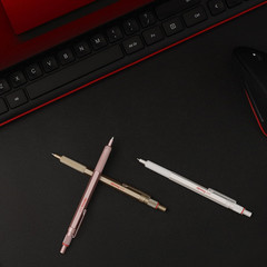 rOtring 600 Ballpoint Pen Pearl White Refillable Metal Hexagonal Grip