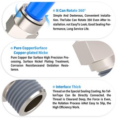 Tailonz Pneumatic Male Straight 3/8 Inch Tube Od X 1/4 Inch Npt Thread Push To