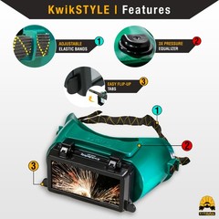 KwikSafety EAGLE EYES Welding Goggles ANSI Anti Fog Flip-Up #5 Lens + #10 Lens