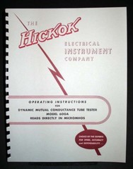 Hickok 600A 600-A Tube Tester Manual