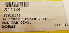 FLEXON 6261K176 60 ROLLER CHAIN, 1 FOOT, 3/4″ NIB