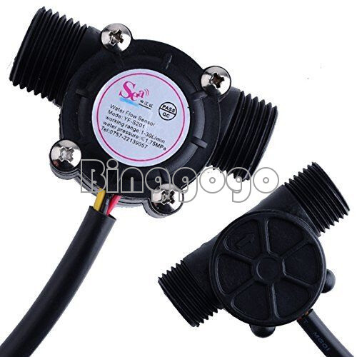 1/2″ Water Flow Sensor Water Control Effect Flow Meter Hall 1-30L/min