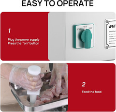Commercial Electric Meat Grinder #12, 1.0HP Heavy Duty Stainless Steel Meat Minc