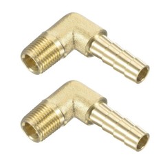 4PCS 90 Degree Elbow Brass Hose Barb Fitting -1/4 Barb to 1/8 Male NPT Adapter