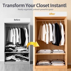 Vacuum Storage Bags for Travel, Vacuum Seal Bags for Clothing with Portable