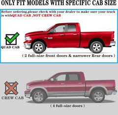 Steel Running Boards Side Steps Black 2010-2024 for Dodge Ram 2500/3500 Quad Cab