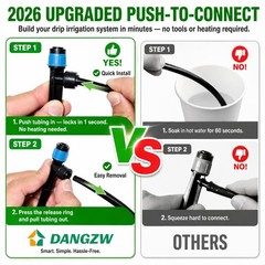 230FT Drip Irrigation System Kit, Quick Push-To-Connect Garden Watering System w