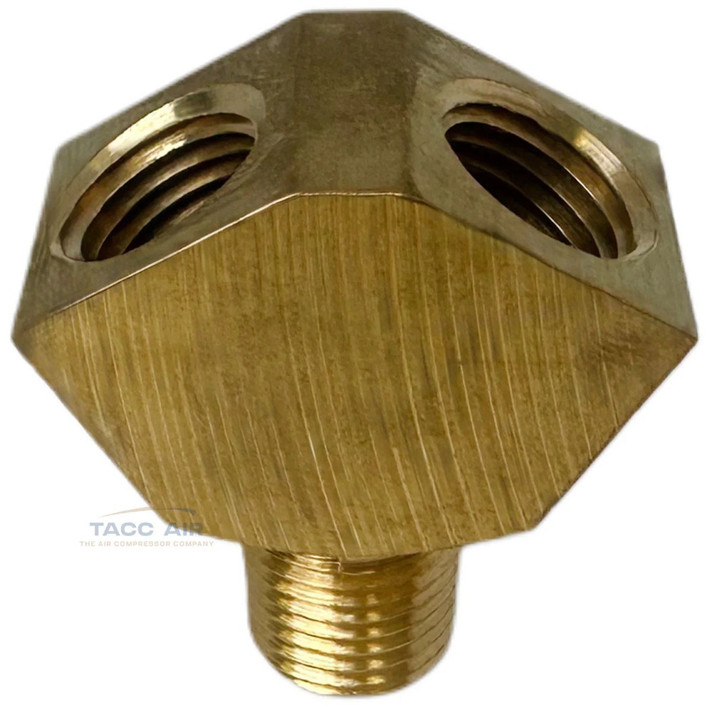 Brass Y Splitter Manifold 1/4″ Male MNPT x 2 Way 1/4″ Female FNPT Fitting