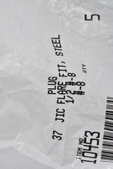 5 Pack Plug JIC Flare Fittings Steel 1/2″ x #8 Thread 10453 Hardware Tools