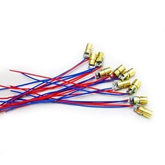 10pcs 5V 650nm 5mW Red Dot Laser Diode Head 6mm with Leads for Level Instrument