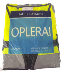 OPLERAI Safety Vest Unisex SIZE 4XL Sleeveless Yellow Multi-Function Pockets NEW