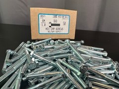100pcs M6-1.0 x 50mm Hex Cap Screws, Zinc, Partial Thread, Grade 8.8, Hex Bolts