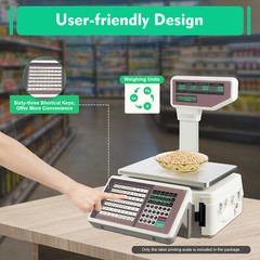 Commercial Digital Price Computing Scale with Thermal Label Printer Supermarket
