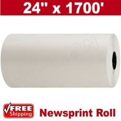 24″ x 1700` 30# Newsprint Shipping Wrapping Stuffing Packaging Paper Roll NEW