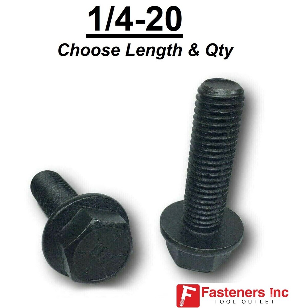 1/4-20 Grade 8 Flange Frame Bolt Black Phosphate & Oil (All Sizes & Qty’s) 1/4″