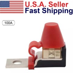 1 set 100A DC58V Terminal Fuse Block Kit Fuse Max Voltage for Car Marine Boat RV