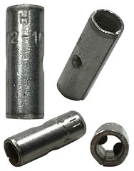 200 Pcs Non-Insulated Crimp Butt Connector Splice Wire Terminal Uninsulated Kit
