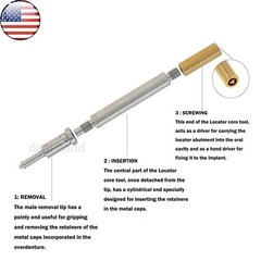 US Dental Zimmer Locator Abutment PA Dia=3.5mm 1-5mm Implant Retention Caps Tool