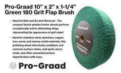 Pro-Graad 10” x 2” Green P180 Non-Woven Bench Grinder Polishing Burnishing…