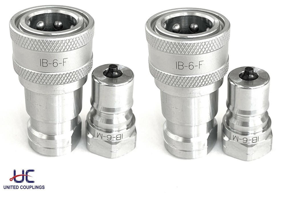 3/8 Hydraulic Quick Connect Coupler | ISO B 7241 | NPT | 2 Sets(Male & Female)
