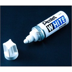 Pentel White 100W Marker, Bold Point, Permanent Ink