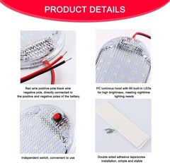 2PCS 12V RV Interior LED Dome Light, 3 Color Cold Warm Natural Light Ultra Brigh