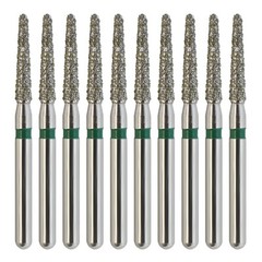 Dental Diamond Bur FG 856/016C Round End Taper Coarse Grit Green High Speed Bur