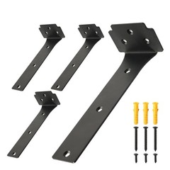 Floating Shelf Brackets,4 Pack Heavy Duty L Brackets for Shelves, 8 Inch Blac…
