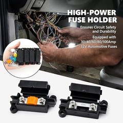 4PCS 12V DC For Midi Fuse Holder Kit with 14 Fuses 30A 40A 60A 80A 100A