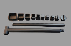 Plumbing cleanout plug wrench set – plumbing tool – cleanout cap – Steel case