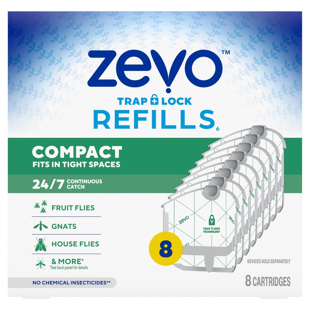 Zevo Compact Flying Insect Trap Official Refill Cartridges – Fits White