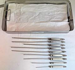 Set of 9 Grams Liposuction Cannulas w/ Tray Plastic Surgery Aesthetics